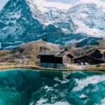 Breathtaking view of the Swiss Alps reflecting in a tranquil lake near Sachseln.